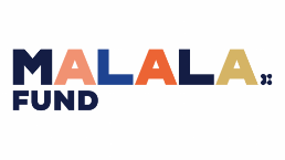 Logo of the Malala Fund, with the word "MALALA" in multicolored letters followed by "FUND" in blue, both on a white background.